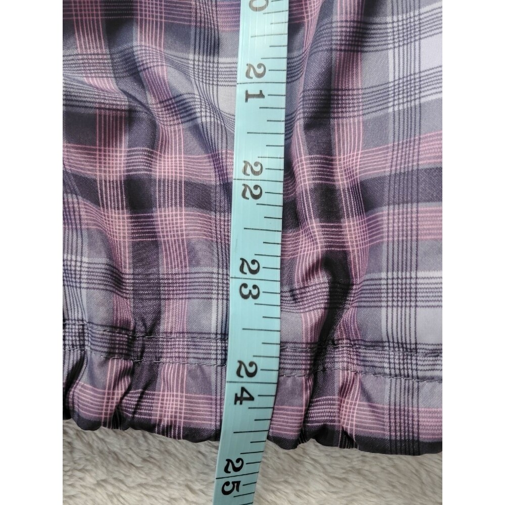Sunice Purple & Gray Plaid Quarter Zip Pullover Weather Windbreaker Size Medium - Picture 12 of 14